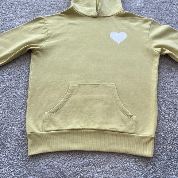 SPRWMN Los Angeles Heart Pullover Hoodie Sweatshirt Womens S Yellow Fleece - Picture 4 of 13